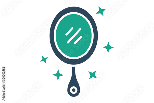 Mirror icon. solid icon style. icon related to furniture. furniture elements vector illustration