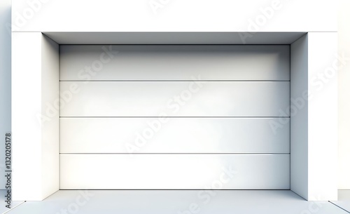 elegant white rectangular seamless garage door panels closeup photo