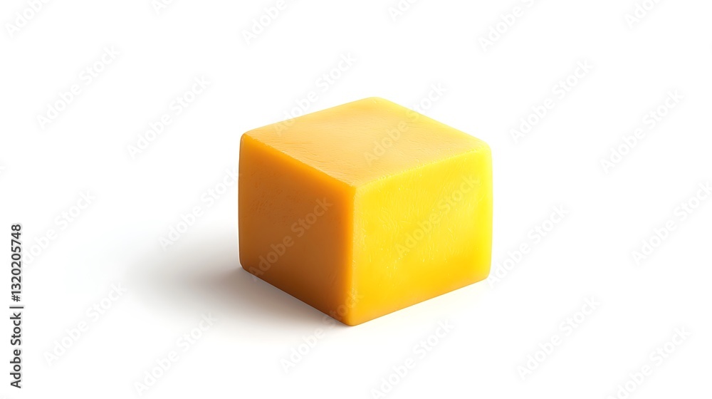 Cube-shaped mango slice isolated on a white background Cube-shaped mango slice isolated on a white background