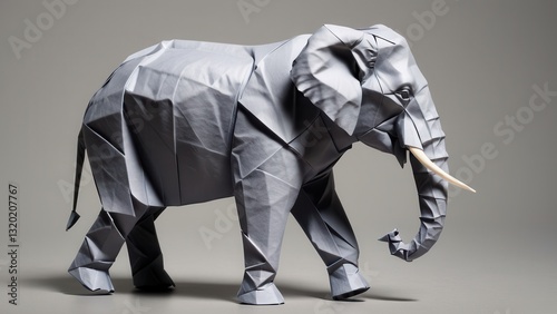  a creative representation of an elephant crafted from paper