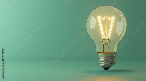 glowing light bulb on a solid light-green background symbolizing innovation for World Creativity and Innovation Day