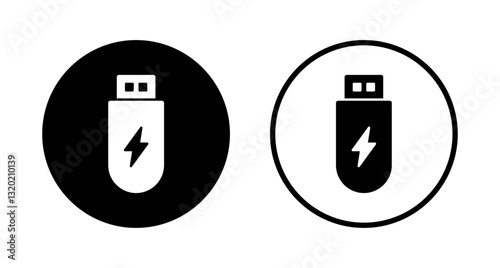 Usb icon logo design. Flash disk sign and symbol. flash drive sign. usb charging