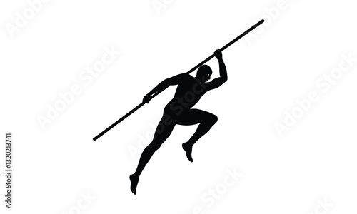 Pole Vault Athlete Silhouette