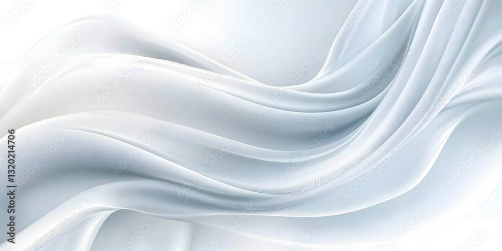 Obraz premium Abstract 3D Gray White Flowing Fabric Waves Background Illustration