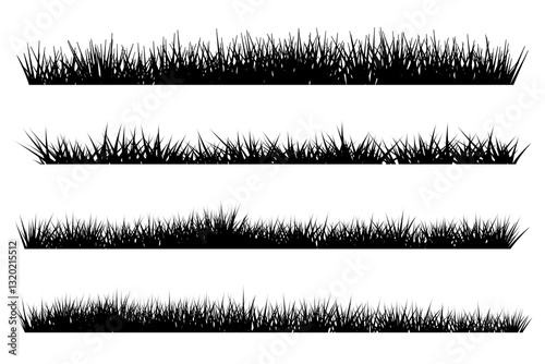 long grass border silhouette