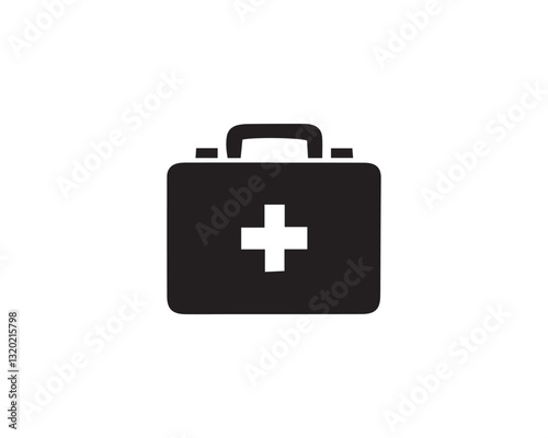 first aid box vector illustration with editable strokes and shape