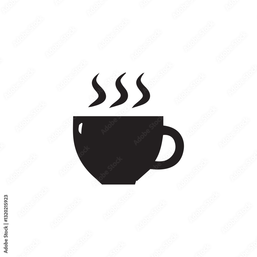 cup of coffee vector illustration with editable strokes and shape cup of coffee vector illustration with editable strokes and shape
