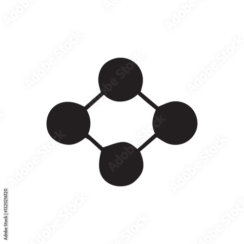 vector illustration fo molecules with editable strokes and shape