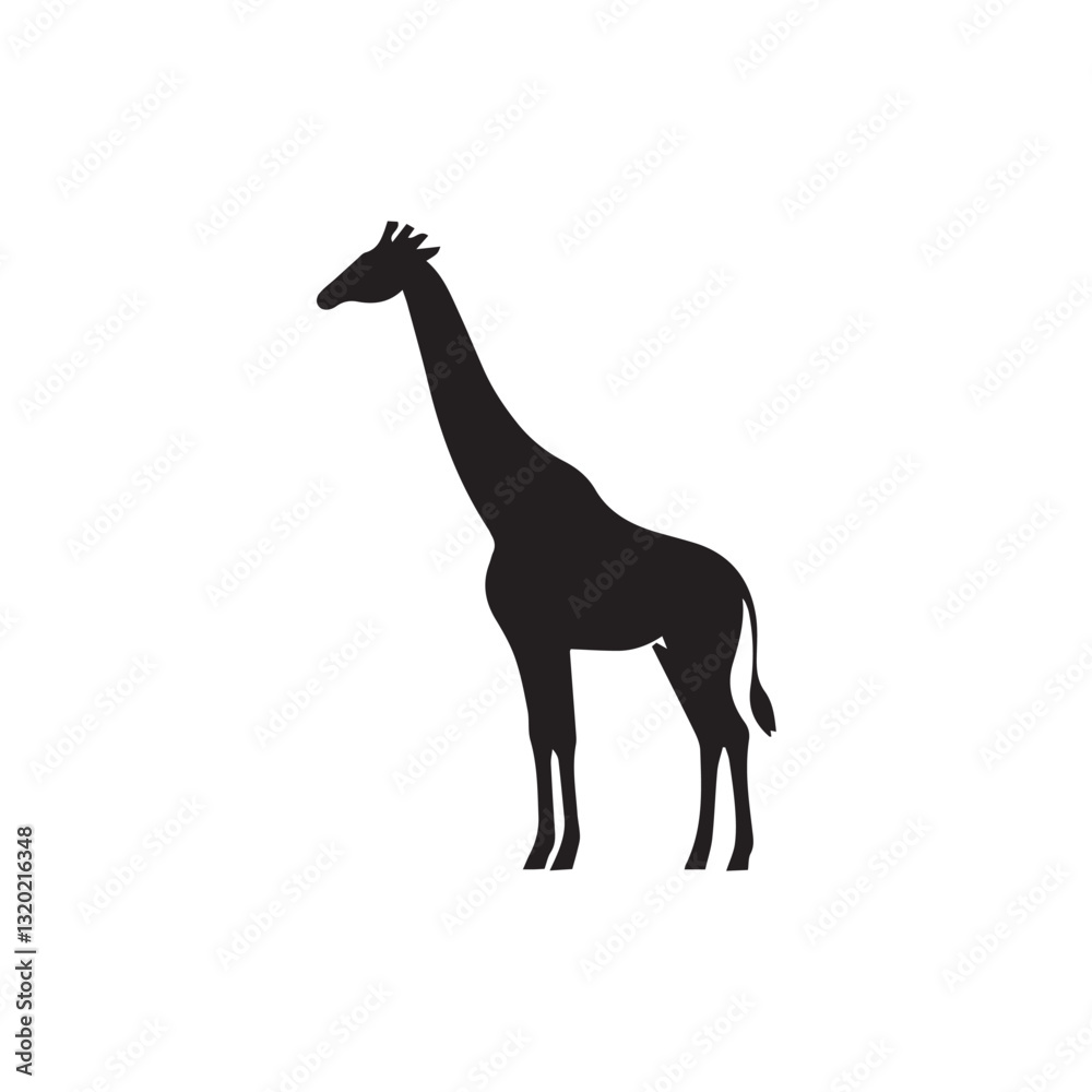 Fototapeta premium giraffe vector illustration with editable strokes and shape