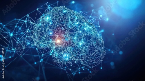 Digital Brain Visualization with Neural Connections and Data Flow