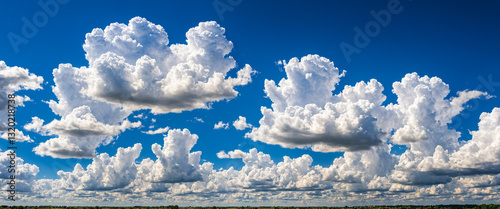 vibrant sky with towering c...