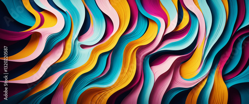 abstract flowing waves with...