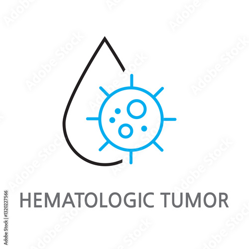 14.HEMATOLOGIC TUMOR.eps. Blood. Tumor. Blood tumor icon. Lung linear illustration icon on white background. EPS, PNG, JPG