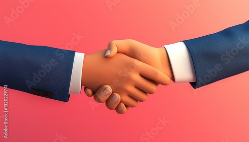 Successful Project concept. A digital handshake symbolizing partnership, agreement, or collaboration against a vibrant background.