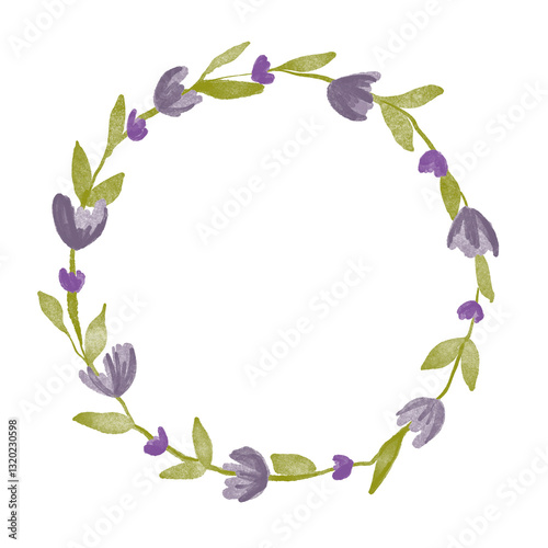 カラフルな花の水彩イラストの背景フレーム