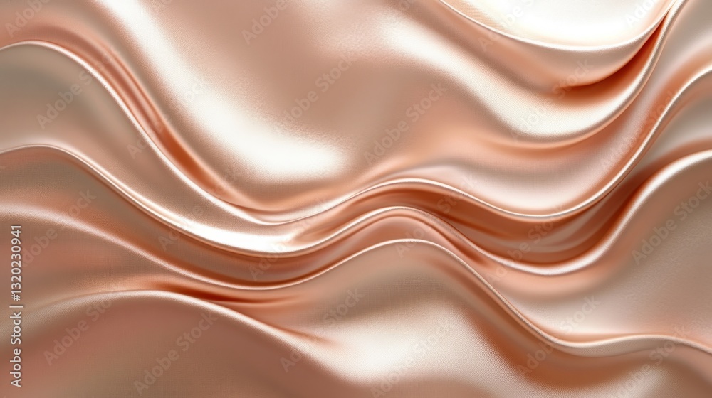 Beautiful shimmering fabric in warm rose gold color is flowing smoothly Beautiful shimmering fabric in warm rose gold color is flowing smoothly