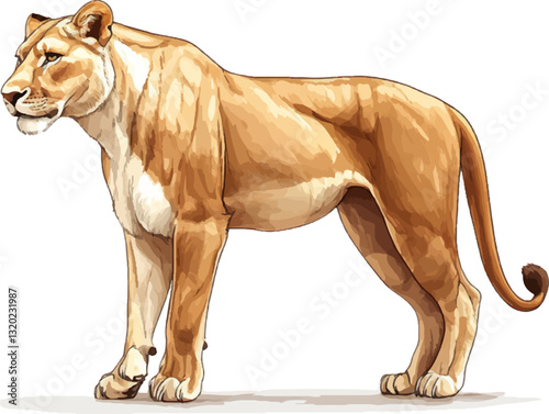 Lion vector illustration on white background