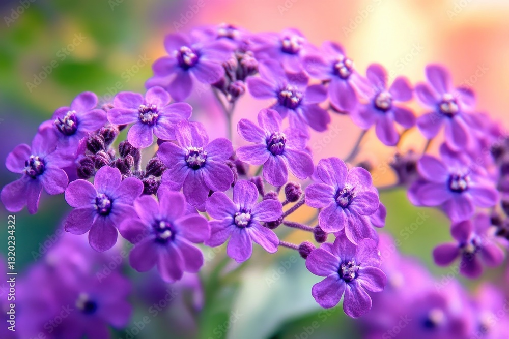 Purple Heliotrope Flowers Close-Up in Nature Photography Purple Heliotrope Flowers Close-Up in Nature Photography