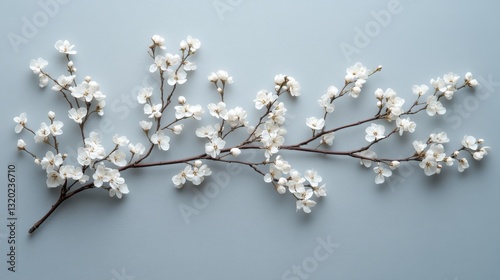 A Floral Arrangement Featuring Delicate White Blossoms on Branches