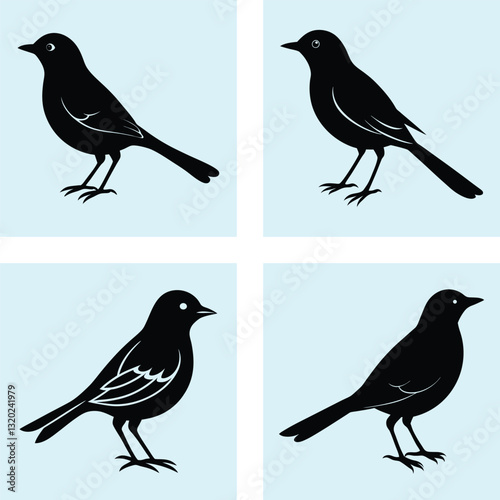 Nightingale Silhouette vector