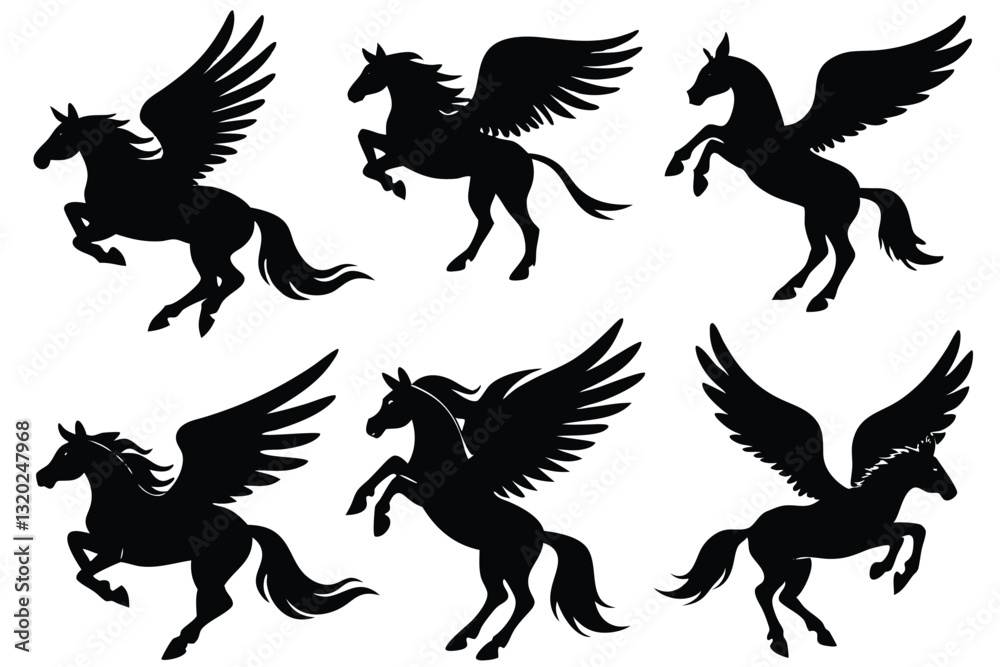 Obraz premium Pegasus Silhouette Side View