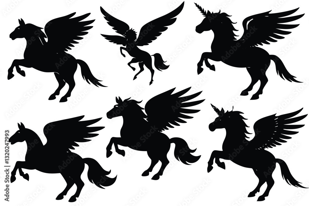 Obraz premium Pegasus Silhouette Side View