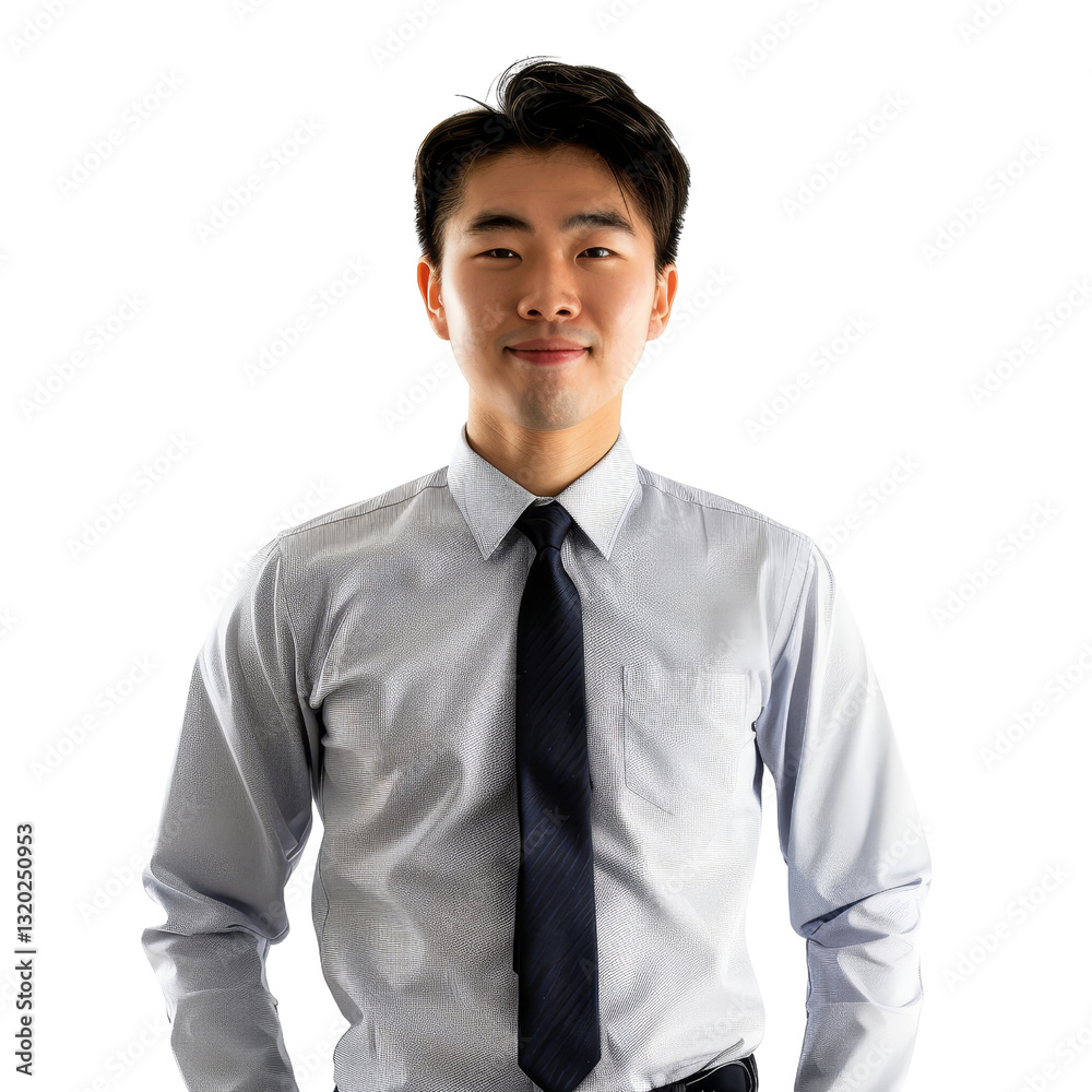 Professional young man in formal shirt and tie posing confidently for portrait Professional young man in formal shirt and tie posing confidently for portrait
