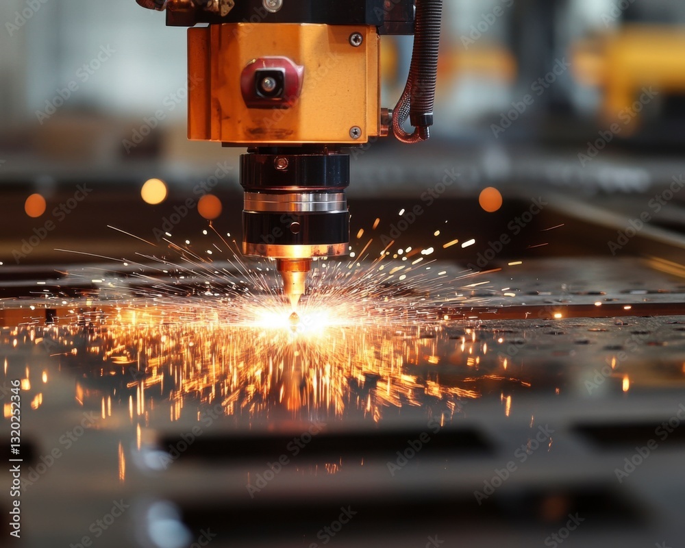 Precision Gas Cutting Machine in Action on Steel Fabrication Project Precision Gas Cutting Machine in Action on Steel Fabrication Project