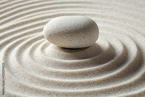Zen Garden Sand and Stone Minimalist Design for Meditation and Yoga Tranquility