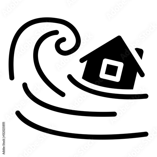flooded house Solid icon