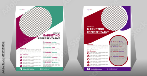Creative vector flayer design template for company. Illustration minimal individual layout with gray stripes AIEPS and JPEG category. Simple and clean design.