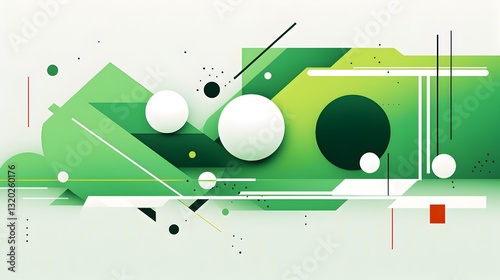 Futuristic Pista Green Geometric Poster Art with Abstract Lettering and Postmodern Design Aesthetic