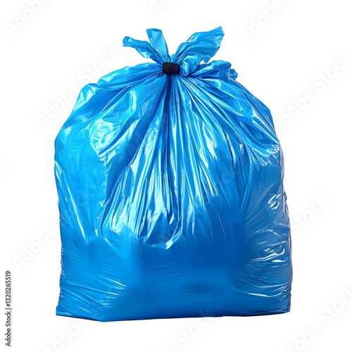 blue garbage bag isolated on white background