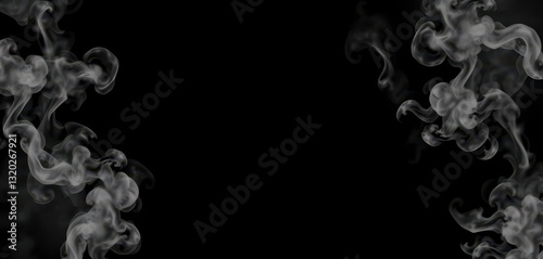 Vintage backdrop, black background, white smoke abstract effect, background, vintage