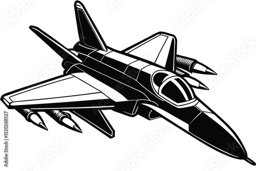 Jet fighter military aircraft silhouette