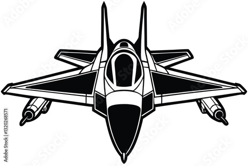 Jet fighter military aircraft silhouette
