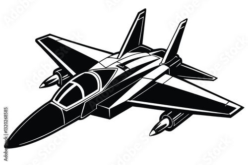 Jet fighter military aircraft silhouette