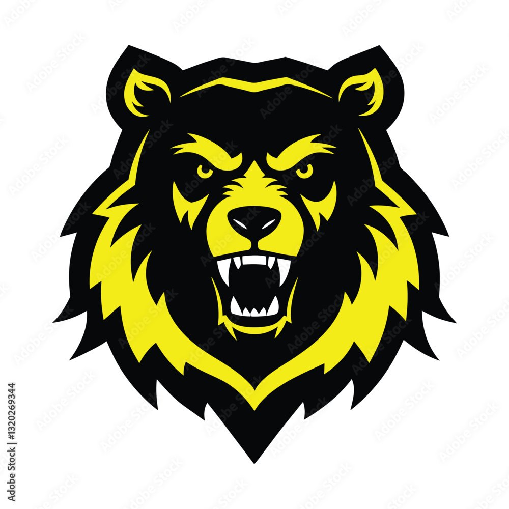 Fototapeta premium Savage bear mascot logo vector.