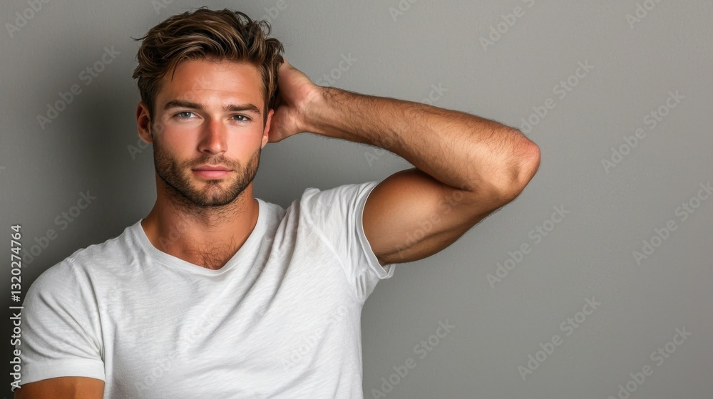 Thoughtful man with beard reflecting on personal growth and self improvement in a contemplative mood Thoughtful man with beard reflecting on personal growth and self improvement in a contemplative mood
