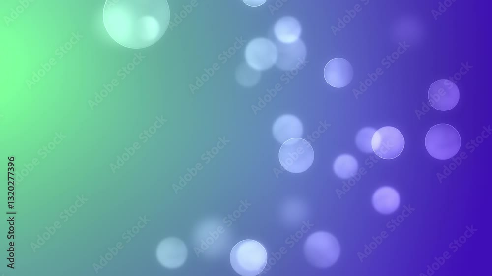 Abstract green-purple bokeh background, glowing lights, digital art, website design