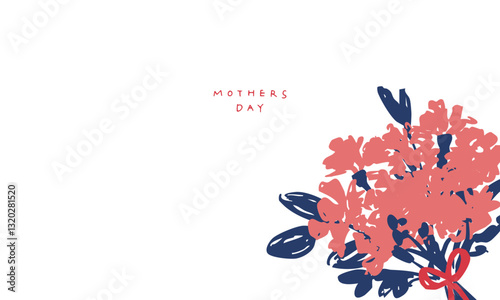 母の日のカーネーションイラスト。母の日のカードテンプレート。カーネーションのベクターイラスト。Mother's day carnation illustration. Mother's day card template. Carnation vector illustration.