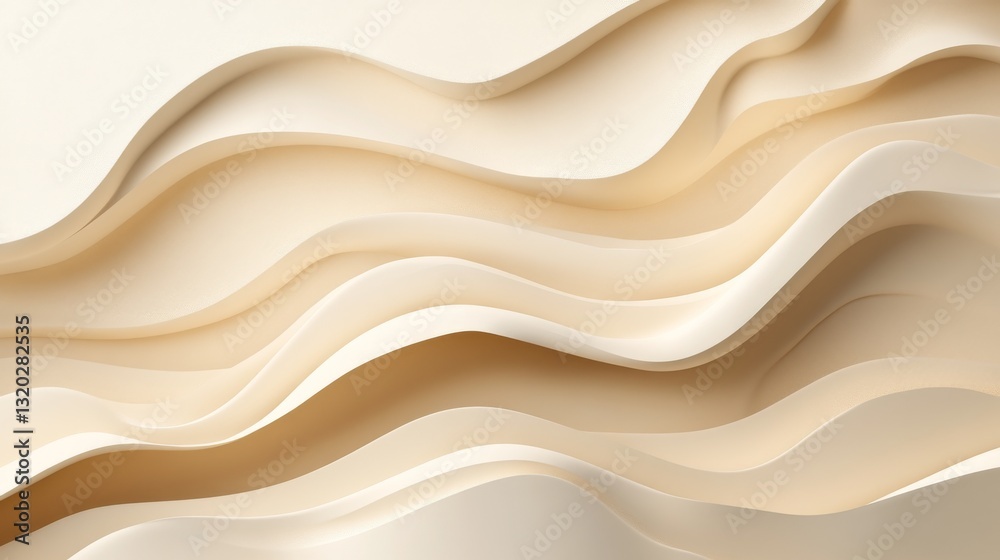 Abstract depiction of smooth flowing layered paper waves Abstract depiction of smooth flowing layered paper waves