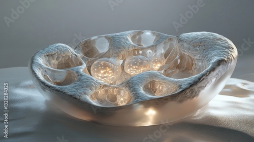 Embryonic stem cell cluster forming spheroid structure, internal cellular components visible through semi-transparent membranes, subtle bioluminescent glow, dramatic depth of field, cellular matrix