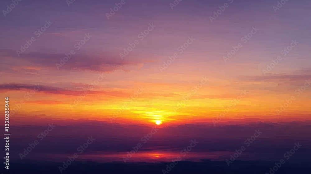 Serene Sunset Landscape with Pastel Tones and Calming Vibes Serene Sunset Landscape with Pastel Tones and Calming Vibes