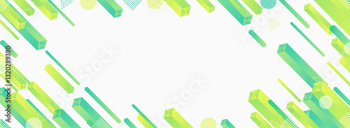 ポン 幾何学 緑色 グラデーション背景 パターン　フレーム

