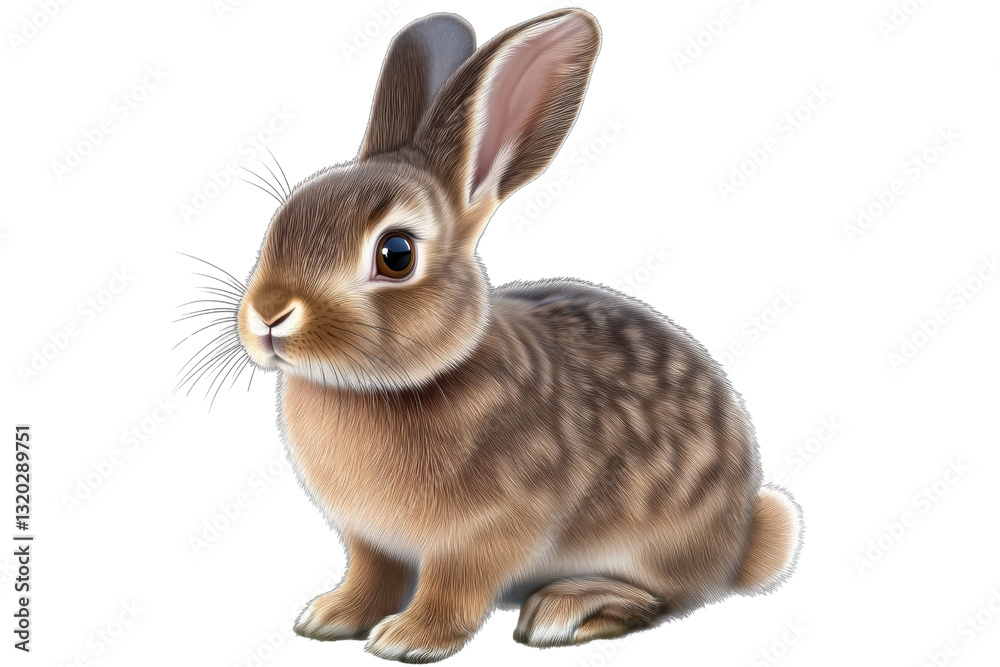 Fototapeta premium brown rabbit illustration on transparent background