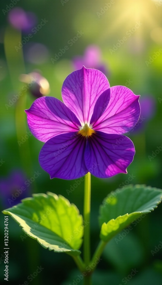 Purple flower petal and leaf arrangement in sunlight, freshness, natural, blooming Purple flower petal and leaf arrangement in sunlight, freshness, natural, blooming