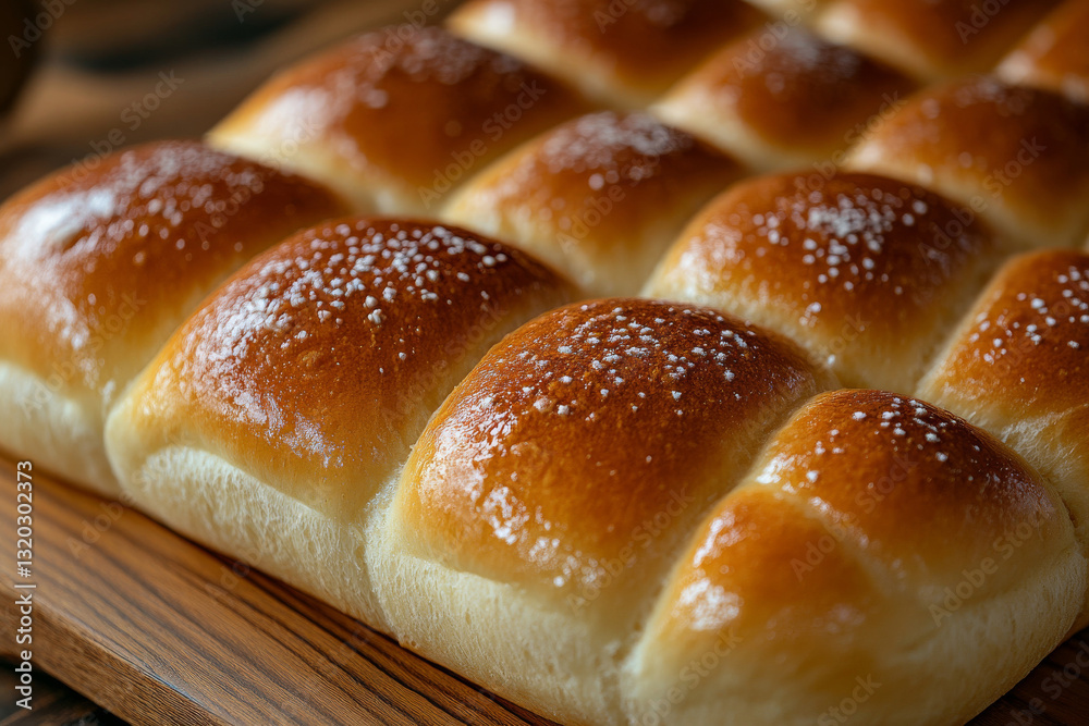 Freshly baked dinner rolls with golden crust Freshly baked dinner rolls with golden crust