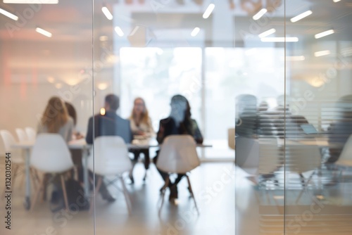 blur people in meeting room