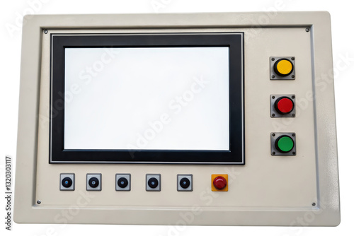 Industrial control panel with display isolated with transparent background